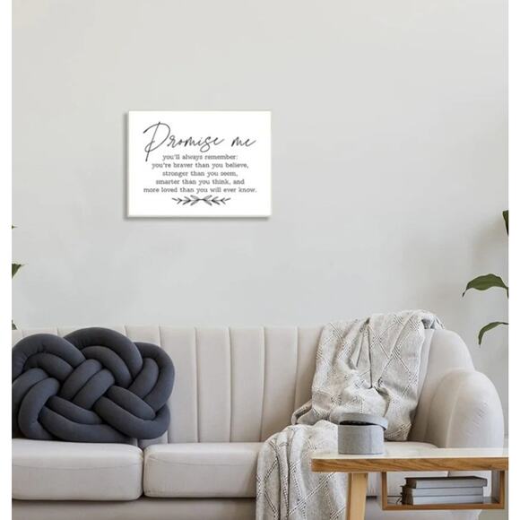 Stupell Promise Me Wood Wall Plaque 10 X 15 New White Brave, Strong, Loved,smart - Picture 2 of 4